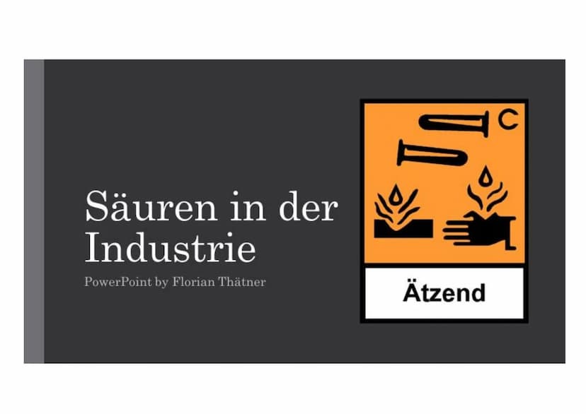 Inhalt
Am häufigsten verwendet
• Einsatz in der Industrie
.
.
.
.
Herstellung von
Düngemitteln
Aufschluss von Erzen
Herstellung von Sulfaten