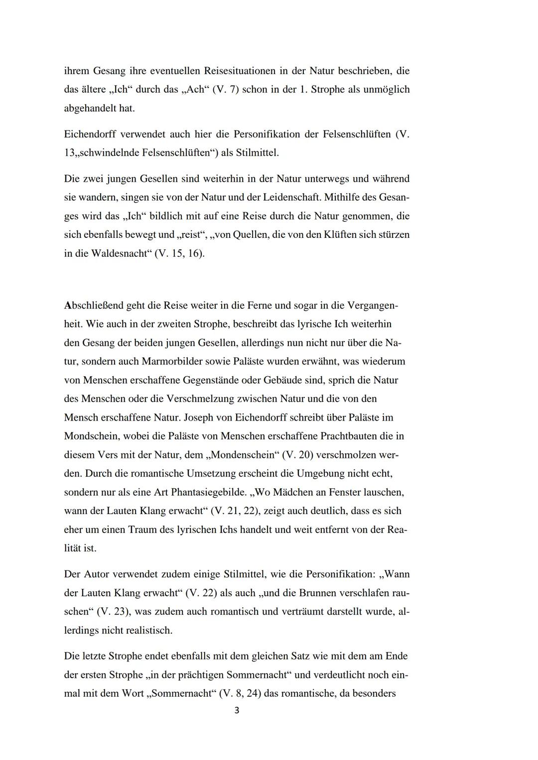 Gedichtanalyse
Joseph von Eichendorff - Sehnsucht
Die mir vorliegende Ballade ,,Sehnsucht", veröffentlicht im Jahre 1834 von dem
bedeutenden