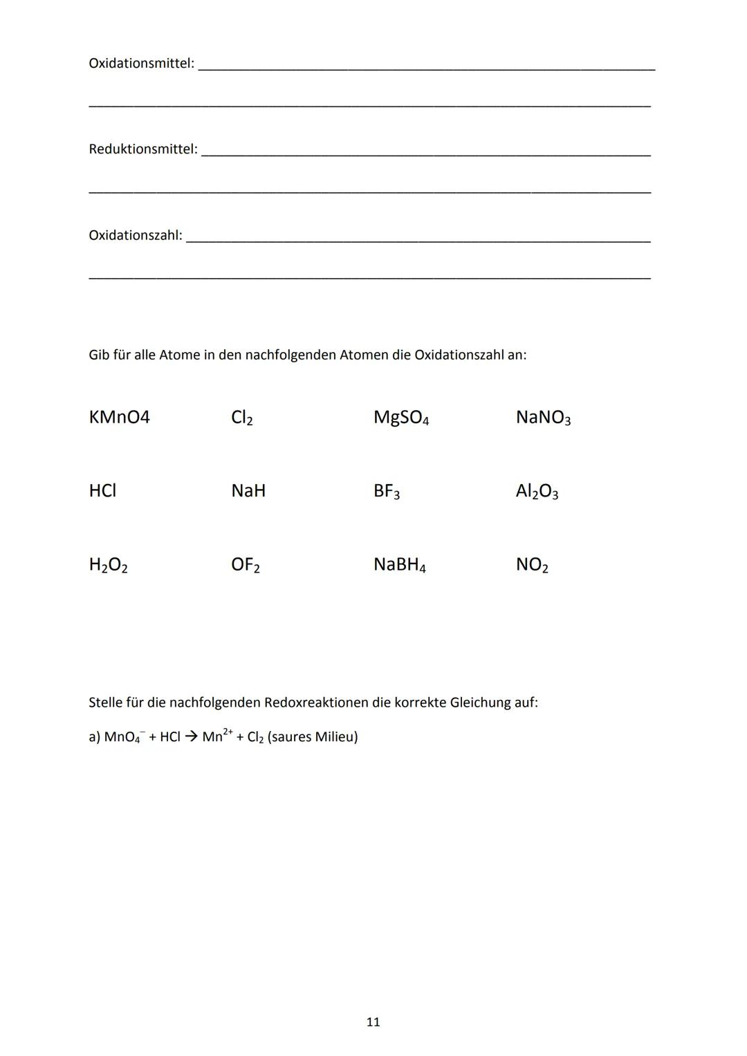 Aufgabe 1: Das Periodensystem der Elemente
Fülle die nachstehende Abbildung aus:
Diese Angaben findest du bei jedem
Element:
1←
H
Wiederholu