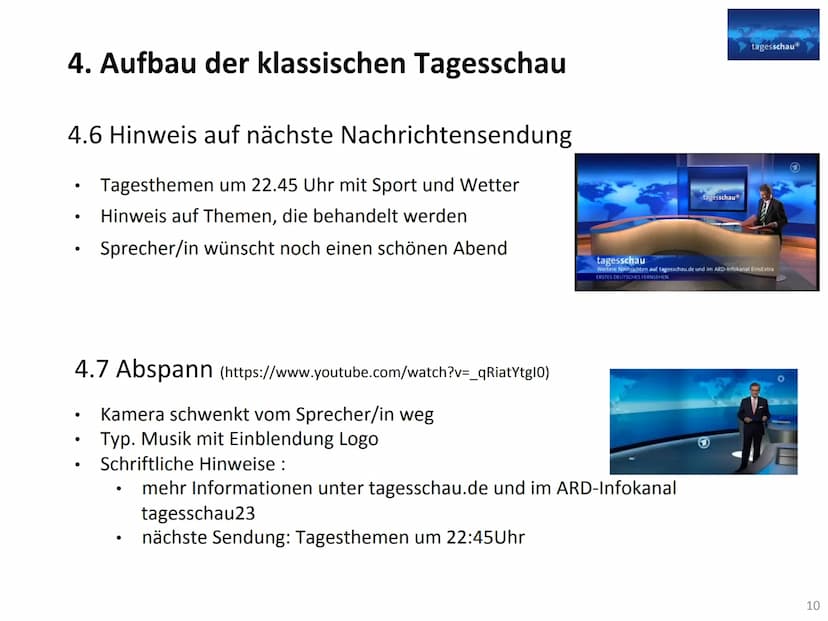 Vorstellung einer Nachrichtensendung im TV
Gliederung:
1. Geschichte der Tagesschau..
2. Formate von Nachrichtensendungen...
3. Wodurch zeic
