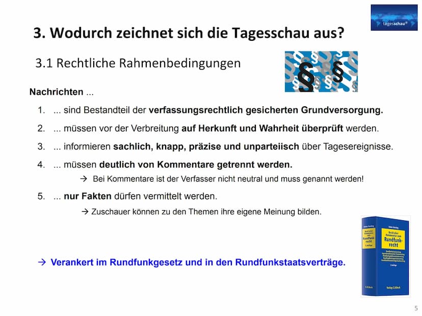Vorstellung einer Nachrichtensendung im TV
Gliederung:
1. Geschichte der Tagesschau..
2. Formate von Nachrichtensendungen...
3. Wodurch zeic