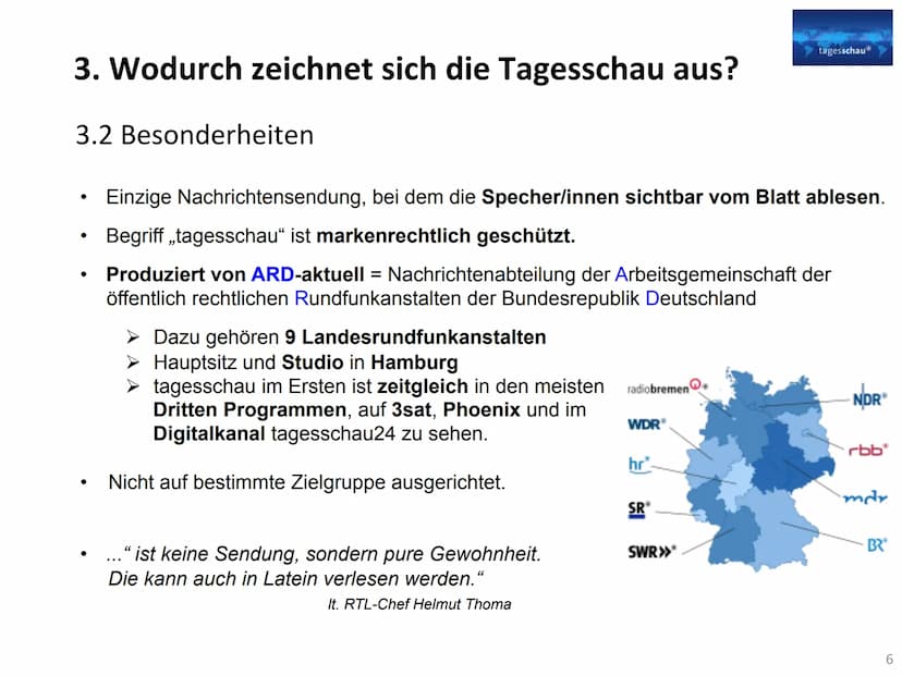 Vorstellung einer Nachrichtensendung im TV
Gliederung:
1. Geschichte der Tagesschau..
2. Formate von Nachrichtensendungen...
3. Wodurch zeic