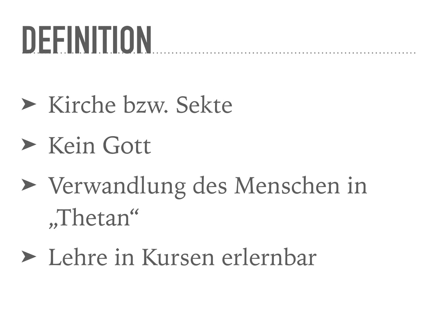 SCIENTOLOGY
Ein Vortrag von Alisa, Sarah, Tobias, Richard
und Nelly 66
Wir wollen die Regierung nicht. Wir
ergreifen nicht Partei für
Revolu