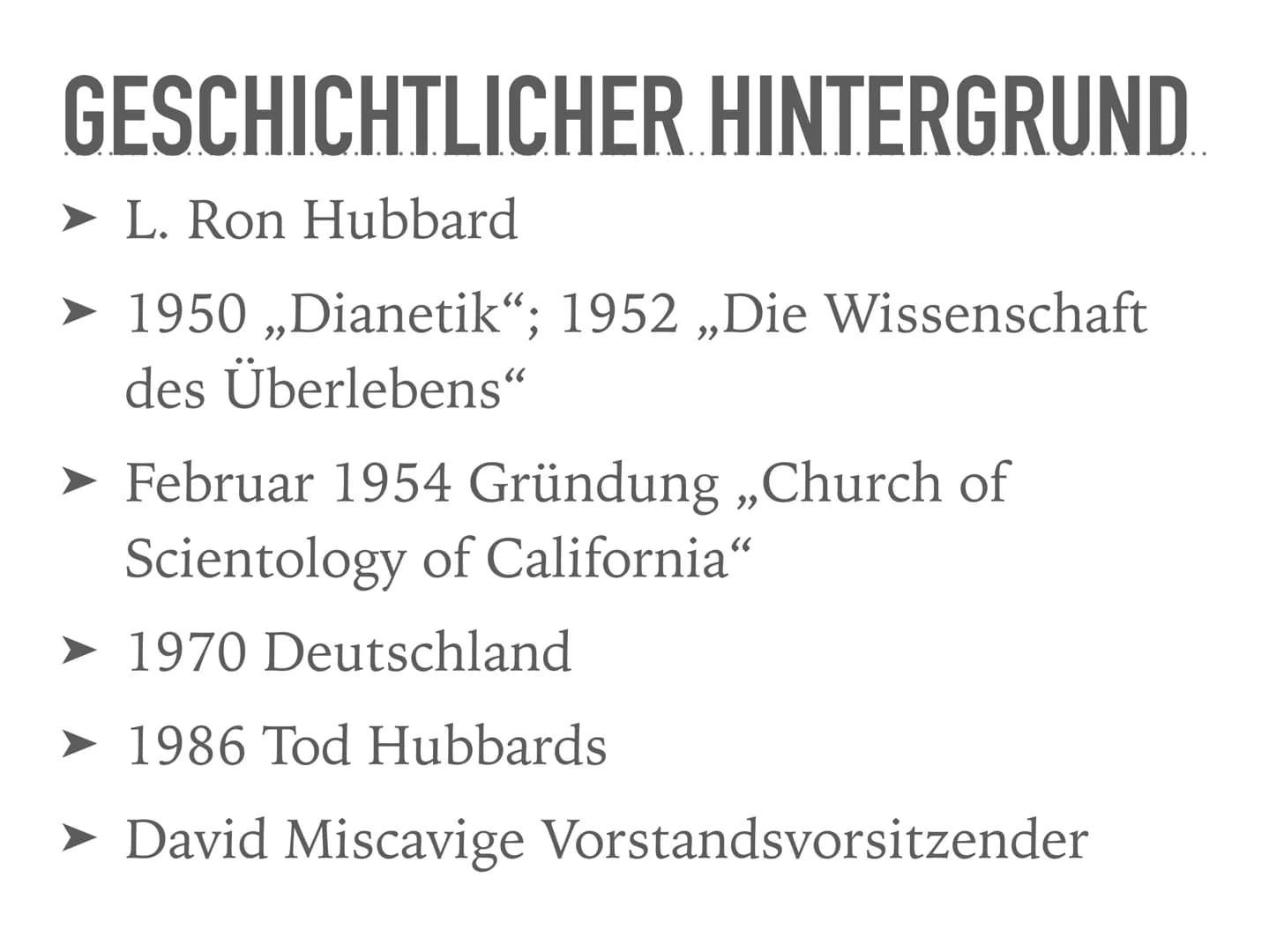 SCIENTOLOGY
Ein Vortrag von Alisa, Sarah, Tobias, Richard
und Nelly 66
Wir wollen die Regierung nicht. Wir
ergreifen nicht Partei für
Revolu