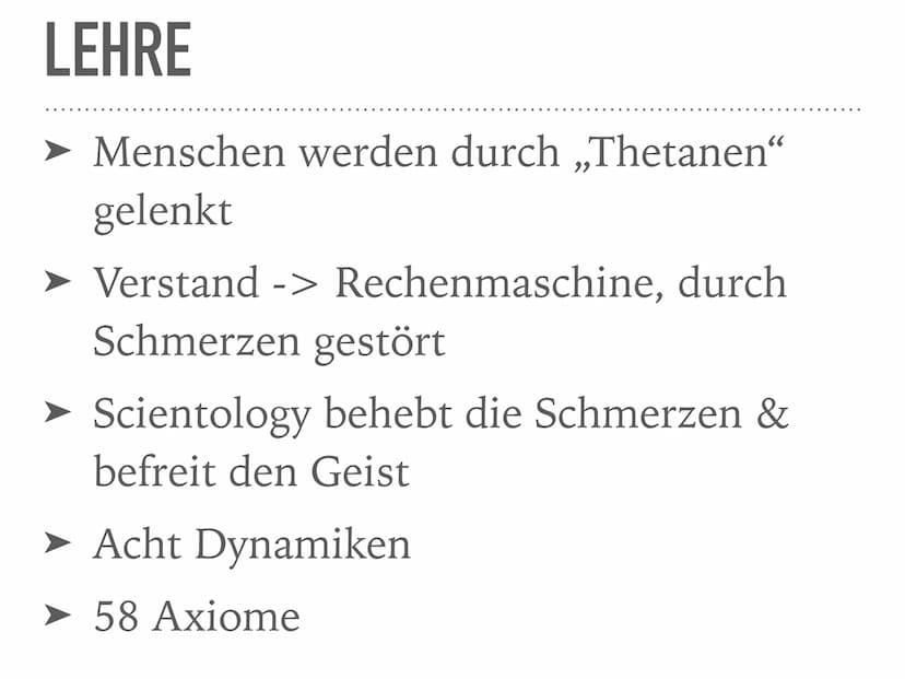 SCIENTOLOGY
Ein Vortrag von Alisa, Sarah, Tobias, Richard
und Nelly 66
Wir wollen die Regierung nicht. Wir
ergreifen nicht Partei für
Revolu