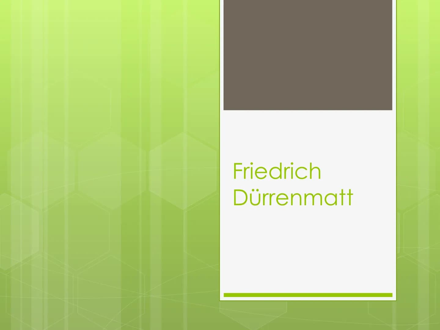 Friedrich
Dürrenmatt Gliederung
1. Leitfrage
2. Biografie
3. Seine Werke
4. Dürrenmatts Stil und Einstellung
5. 2 Werke von ihm
5.1 Die Phys