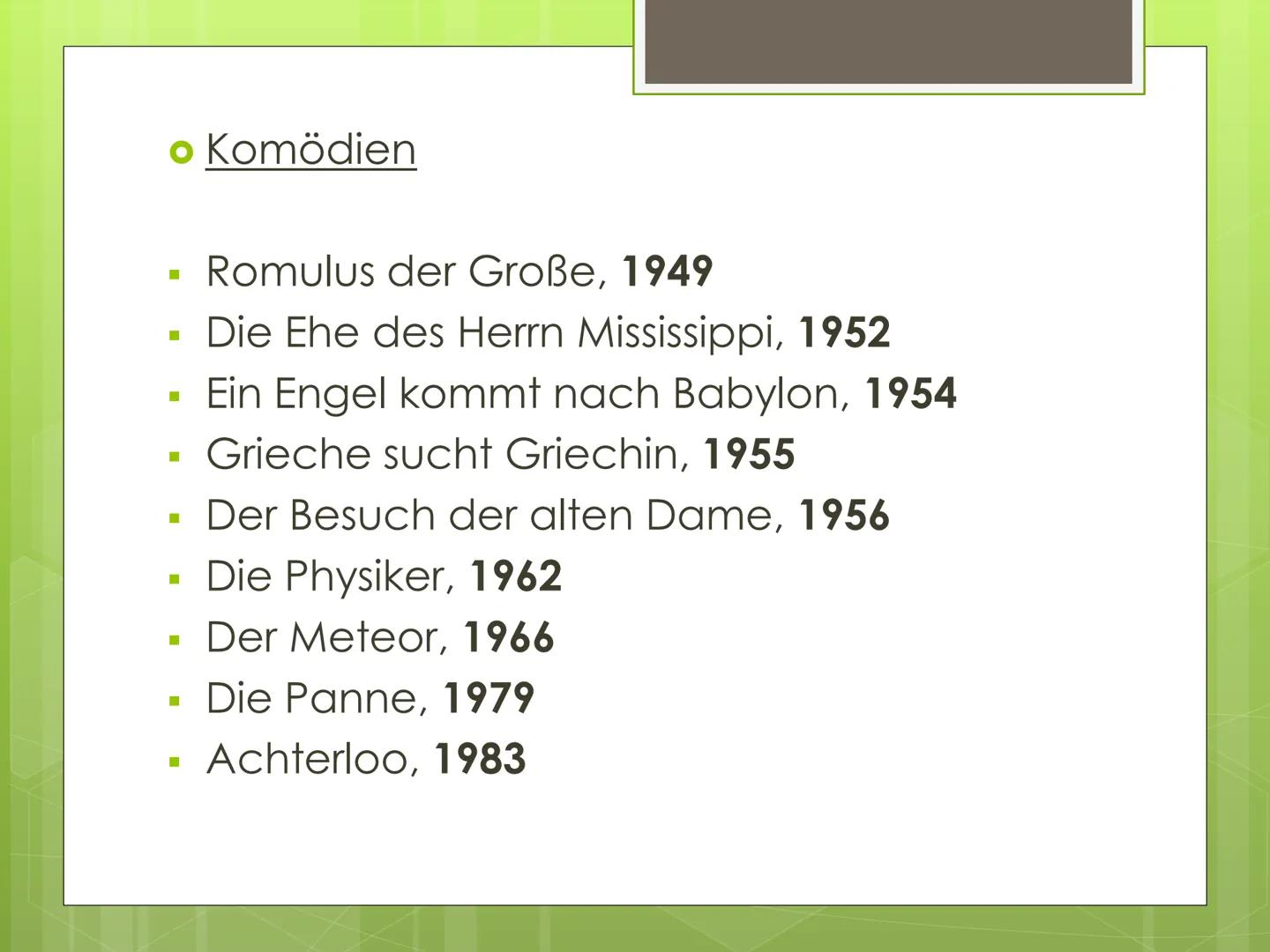 Friedrich
Dürrenmatt Gliederung
1. Leitfrage
2. Biografie
3. Seine Werke
4. Dürrenmatts Stil und Einstellung
5. 2 Werke von ihm
5.1 Die Phys