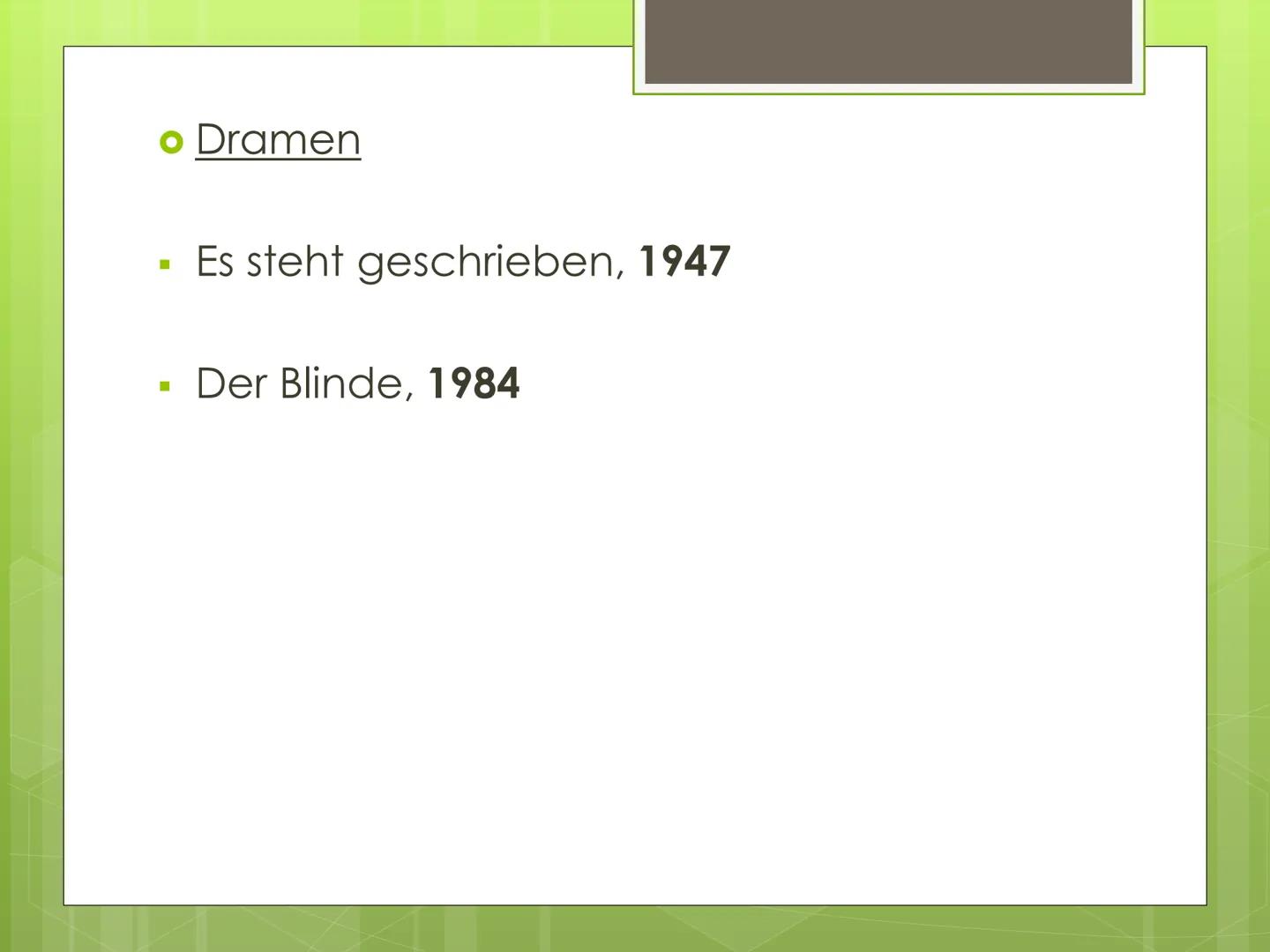 Friedrich
Dürrenmatt Gliederung
1. Leitfrage
2. Biografie
3. Seine Werke
4. Dürrenmatts Stil und Einstellung
5. 2 Werke von ihm
5.1 Die Phys