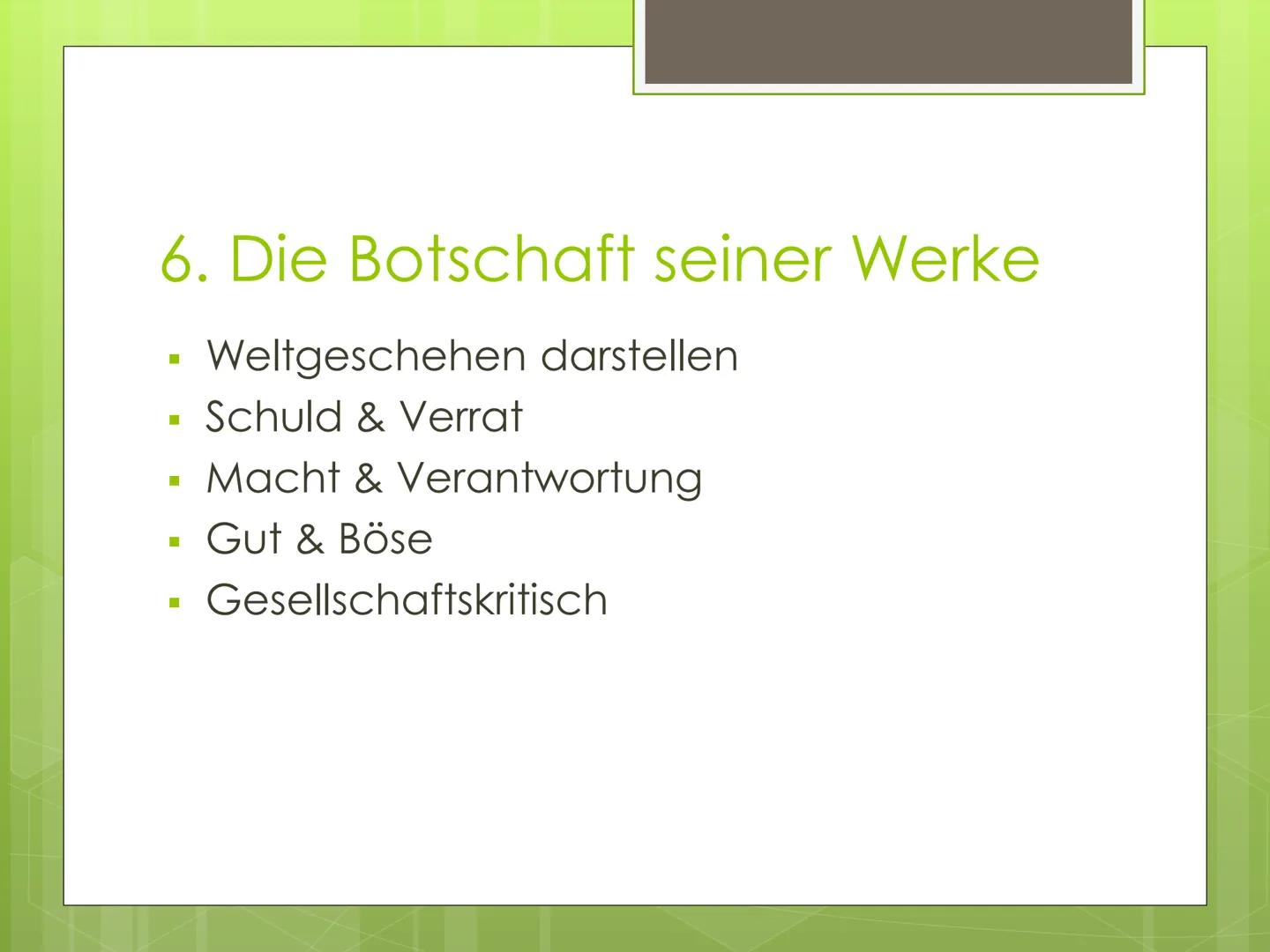 Friedrich
Dürrenmatt Gliederung
1. Leitfrage
2. Biografie
3. Seine Werke
4. Dürrenmatts Stil und Einstellung
5. 2 Werke von ihm
5.1 Die Phys