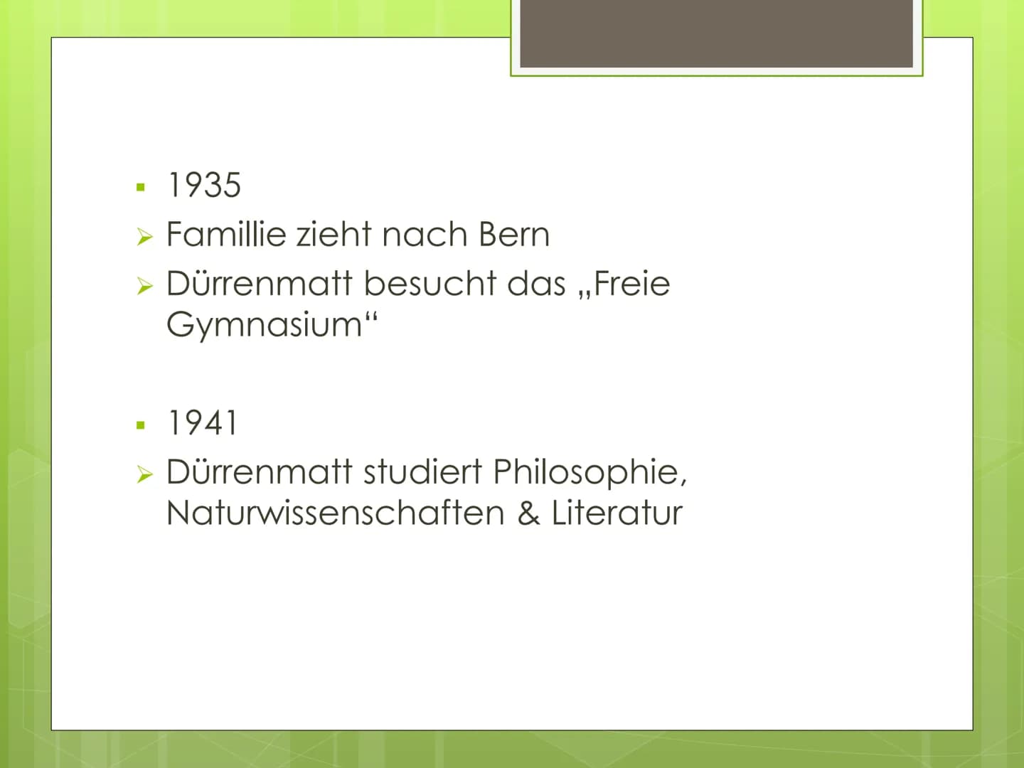 Friedrich
Dürrenmatt Gliederung
1. Leitfrage
2. Biografie
3. Seine Werke
4. Dürrenmatts Stil und Einstellung
5. 2 Werke von ihm
5.1 Die Phys