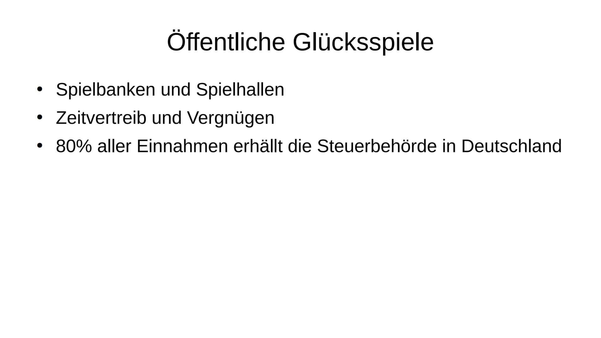Spielsucht
Pathologisches Spielen Spielsucht
Pathalogisches Spielen
Gliederung
1. Allgemeines
2. Öffentliche Glücksspiele
3. Stufen einer Sp