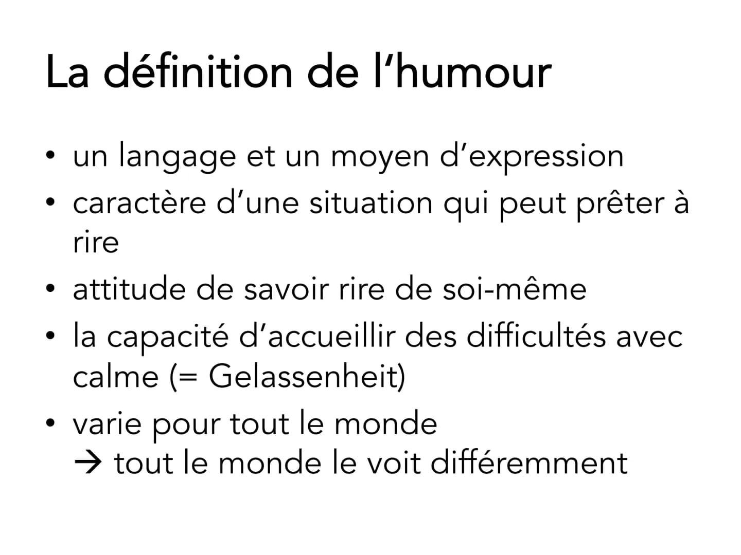 L'humour dans ,,Intouchables" La structure
Ô
la définition de l'humour
les sortes différentes de l'humour
• les différances entre les milieu