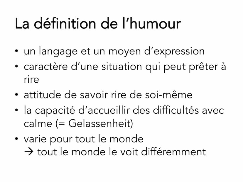 L'humour dans ,,Intouchables" La structure
Ô
la définition de l'humour
les sortes différentes de l'humour
• les différances entre les milieu