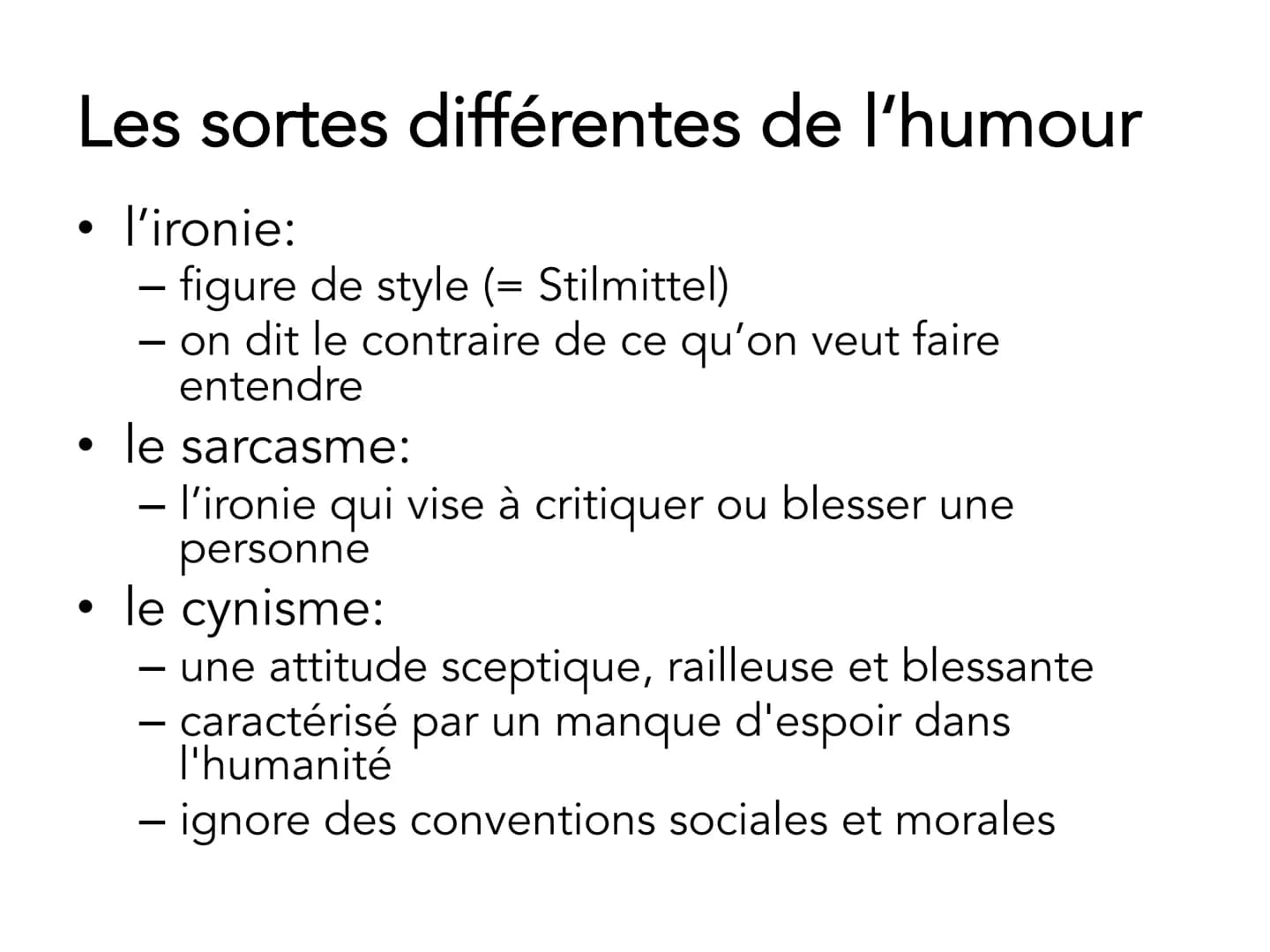 L'humour dans ,,Intouchables" La structure
Ô
la définition de l'humour
les sortes différentes de l'humour
• les différances entre les milieu