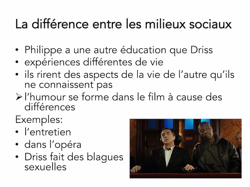L'humour dans ,,Intouchables" La structure
Ô
la définition de l'humour
les sortes différentes de l'humour
• les différances entre les milieu