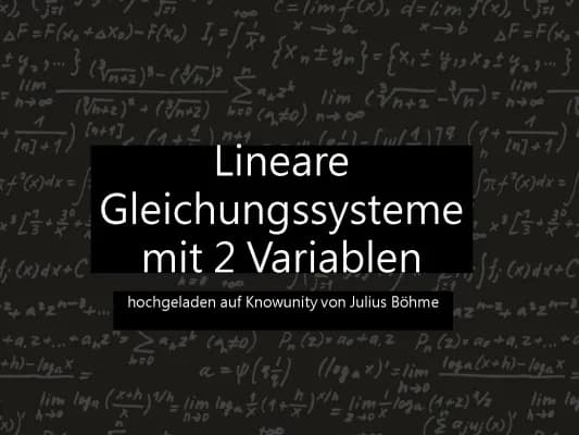 Know Lineare Gleichungssysteme mit 2 Variablen (+ Ausarbeitung) thumbnail