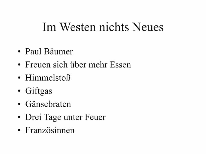 Erich Maria Remarque
,,Im Westen nichts Neues" ●
Einleitung
Remarque
Inhaltsangabe
Charakterisierung
• Besonderheiten des Textes
●
• Botscha