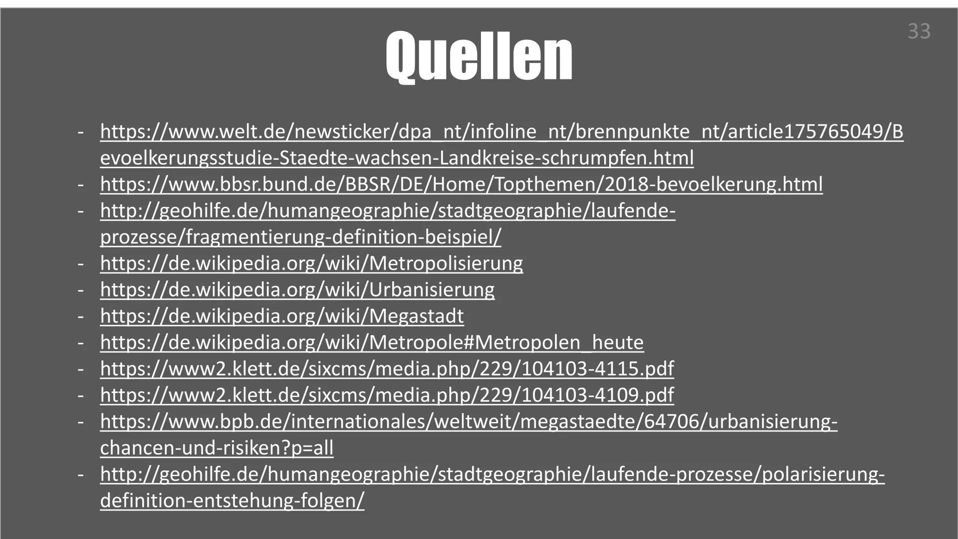 METROPOLISIERUNG
UND
MARGINALISIERUNG
UNVERMEIDLICHE PROZESSE IM RAHMEN
EINER WELTWEITEN VERSTÄDTERUNG Inhalt
• Wachstum der Megastädte + Ur