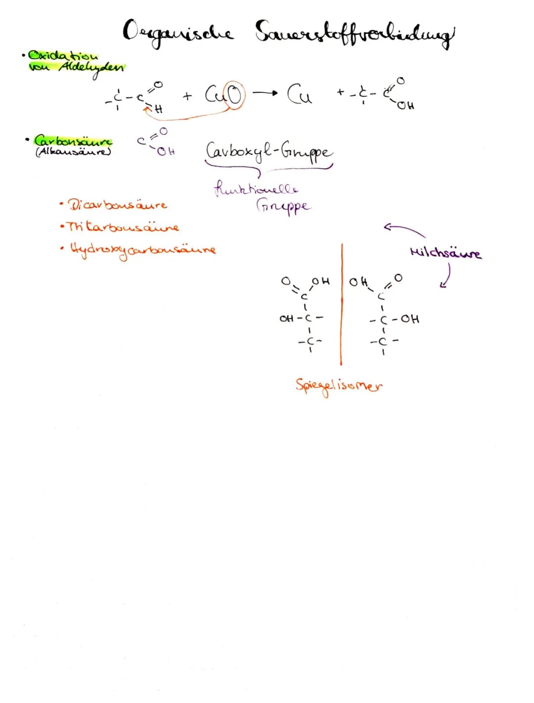 • Alkohole
(=Alkanole)
• Oxidation
von Alkoholen
Organische Sauerstoffverbinding
Ć
- OH
• Aldeliyde
• Ketone
(Alkanone)
CH
(primaver)
Alkoho
