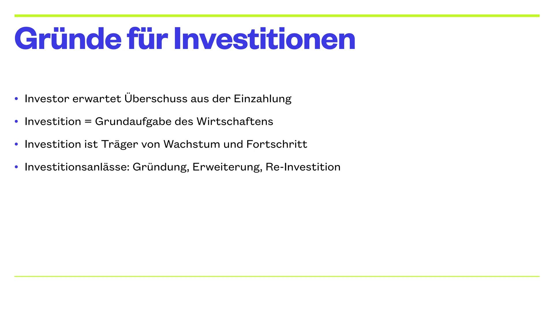 Text Finanzierung und Investition:
In der Präsentation wird den Schülern und Schülerinnen ein Einblick in die Themen
Finanzierung und Invest