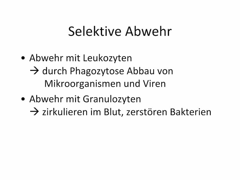Unspezifische Immunabwehr &
Erst- und Zweitinfektion Gliederung
Unspezifische Immunabwehr
Definition
-
- Allgemeine Abwehr
- Selektive Abweh