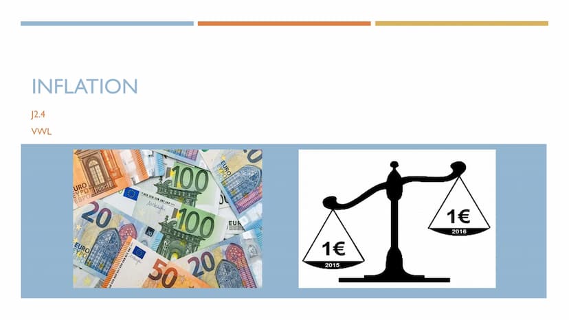 J2.4
VBWL
Inflation
1.Definition
Lat. ,,inflare" = aufblähen
Man spricht von einer ,,Inflation", wenn das allgemeine Preisniveau steigt, die