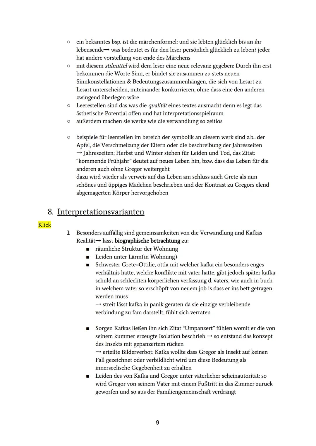Die Verwandlung Kafka (Deutsch) als PDF Knowunity
