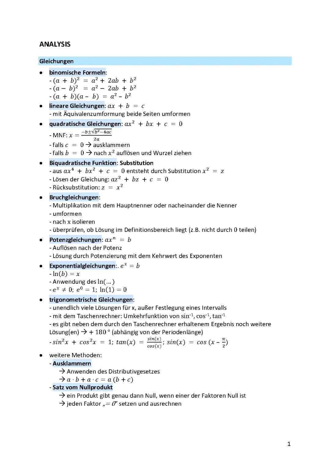 Mathe Formelsammlung fürs Abitur 2024 – PDF und Zusammenfassungen