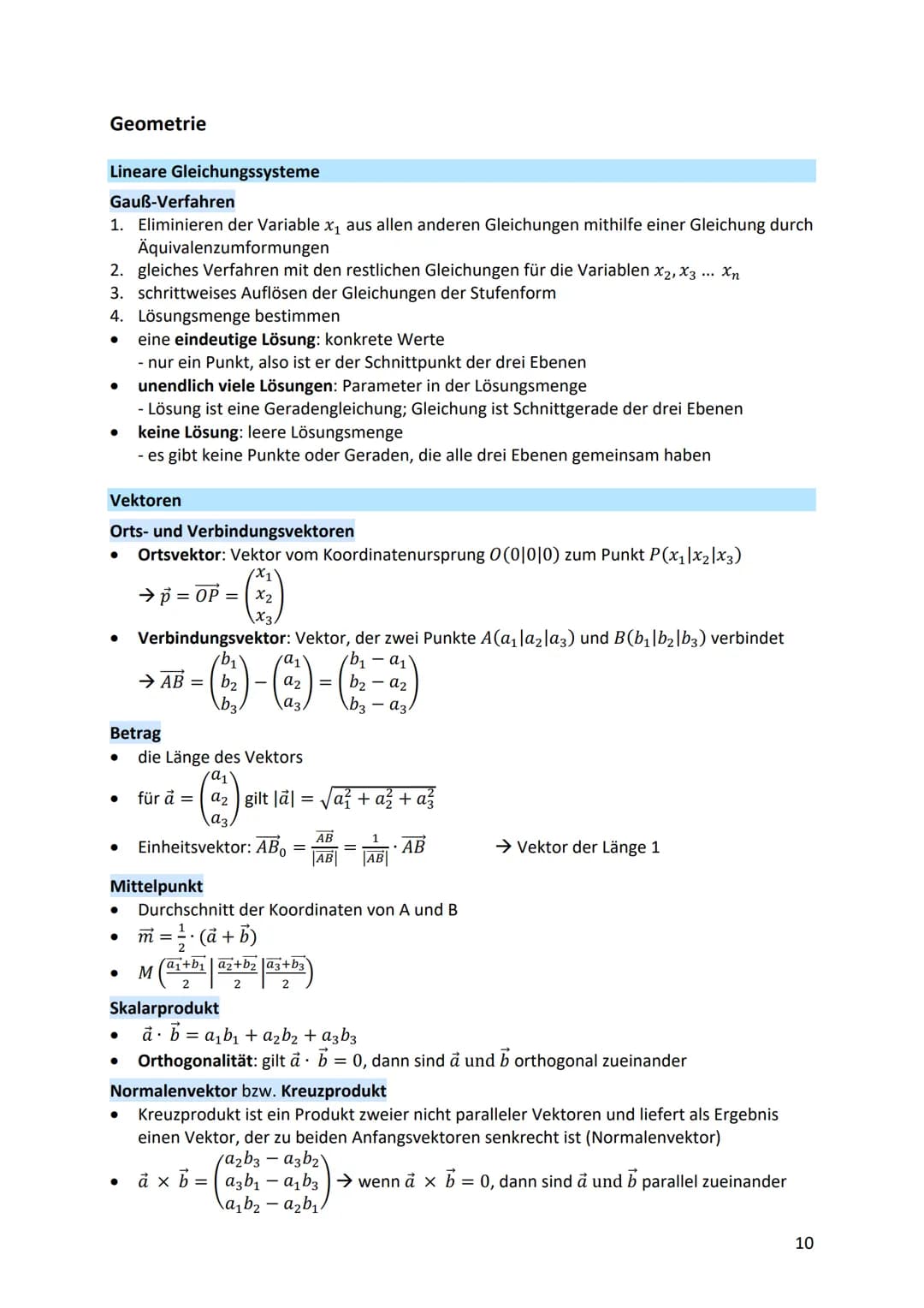 ANALYSIS
Gleichungen
●
●
lineare Gleichungen: ax + b = c
- mit Äquivalenzumformung beide Seiten umformen
● quadratische Gleichungen: ax² + b