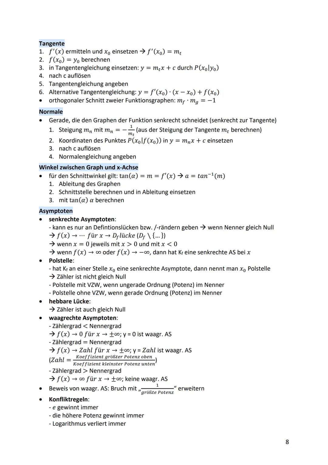 ANALYSIS
Gleichungen
●
●
lineare Gleichungen: ax + b = c
- mit Äquivalenzumformung beide Seiten umformen
● quadratische Gleichungen: ax² + b