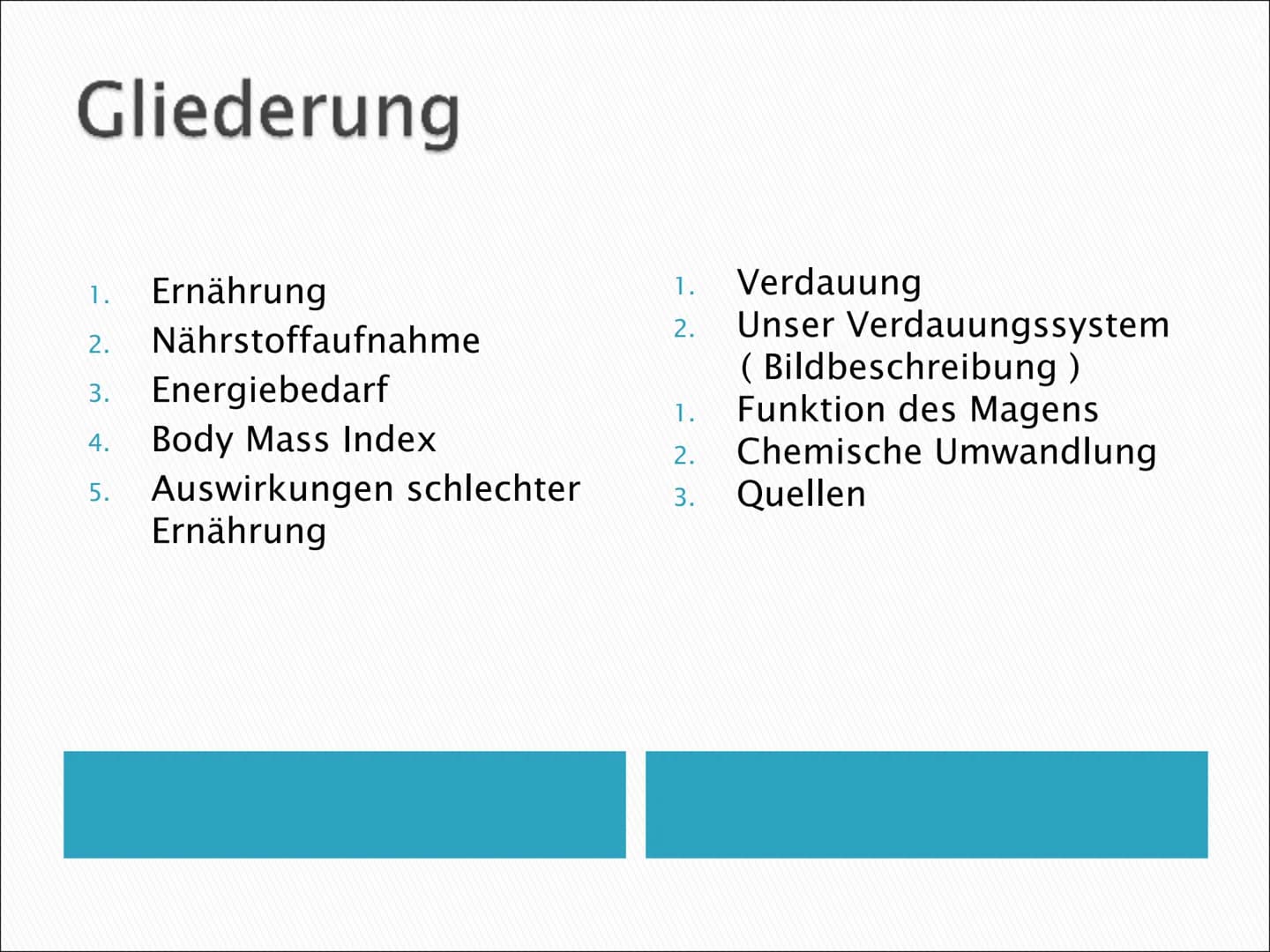 
<p>Ernährung und Verdauung sind wichtige Themen, die einen starken Einfluss auf unsere Gesundheit haben. Durch eine ausgewogene Ernährung u