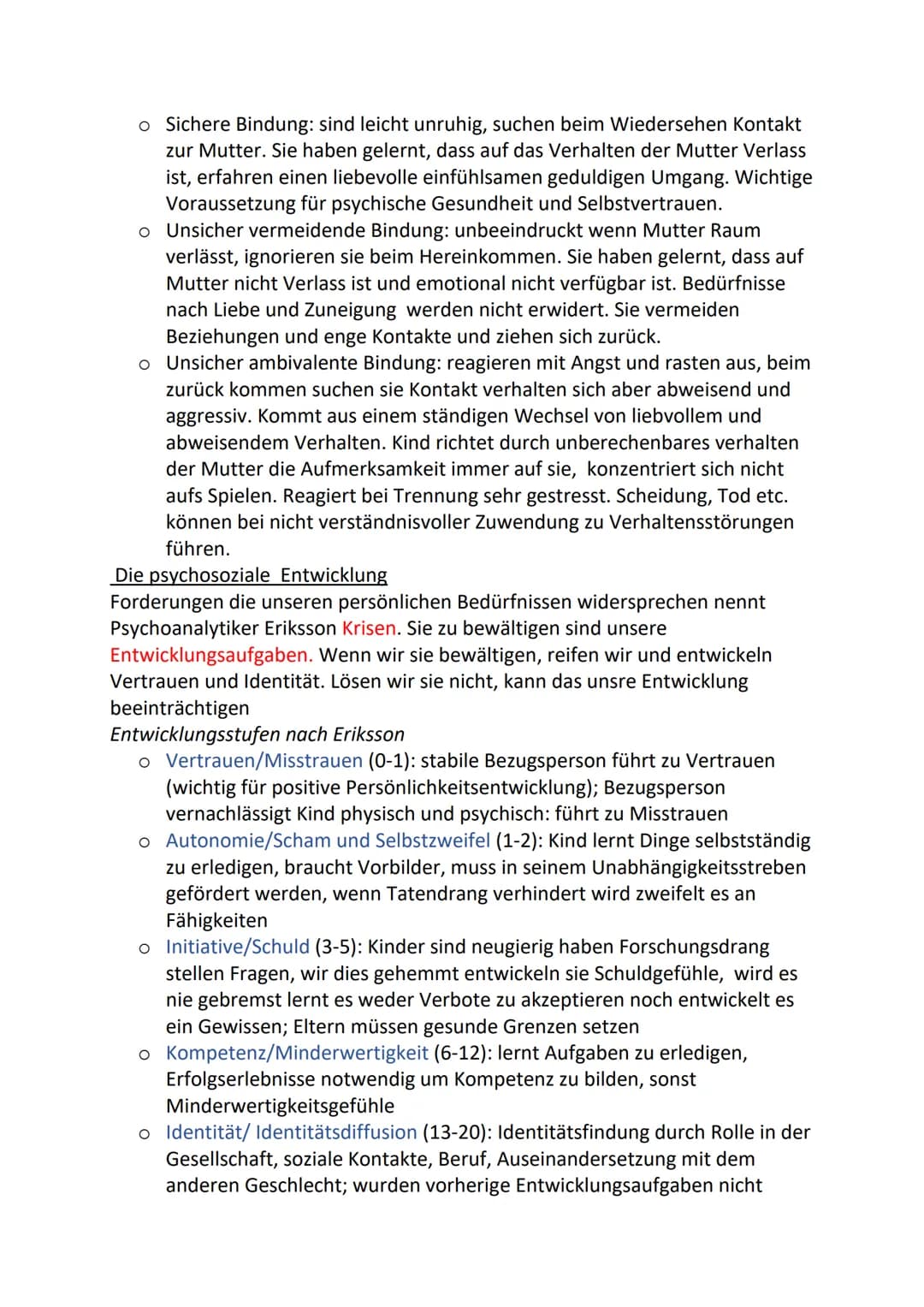 Entwicklung
Entwicklungspsychologie: erforscht körperliche, soziale und psychische
Veränderung im Laufe des Lebens vom pränatale Stadium bis