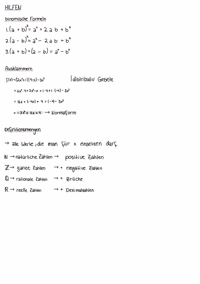 analysis
LINEARE FUNKTIONEN
→ f(x) = m⋅ x + n
→ m= Steigung
→n = y - Achsen
Nullstellen berechnen :
m berechnen: z.B.:
n berechnen: z. B.:
n