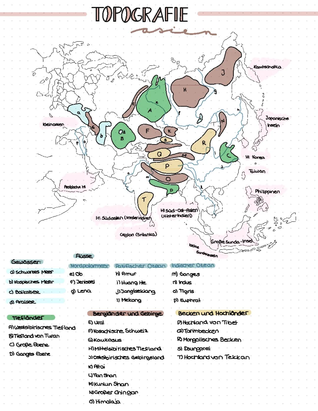Topographie Asien 