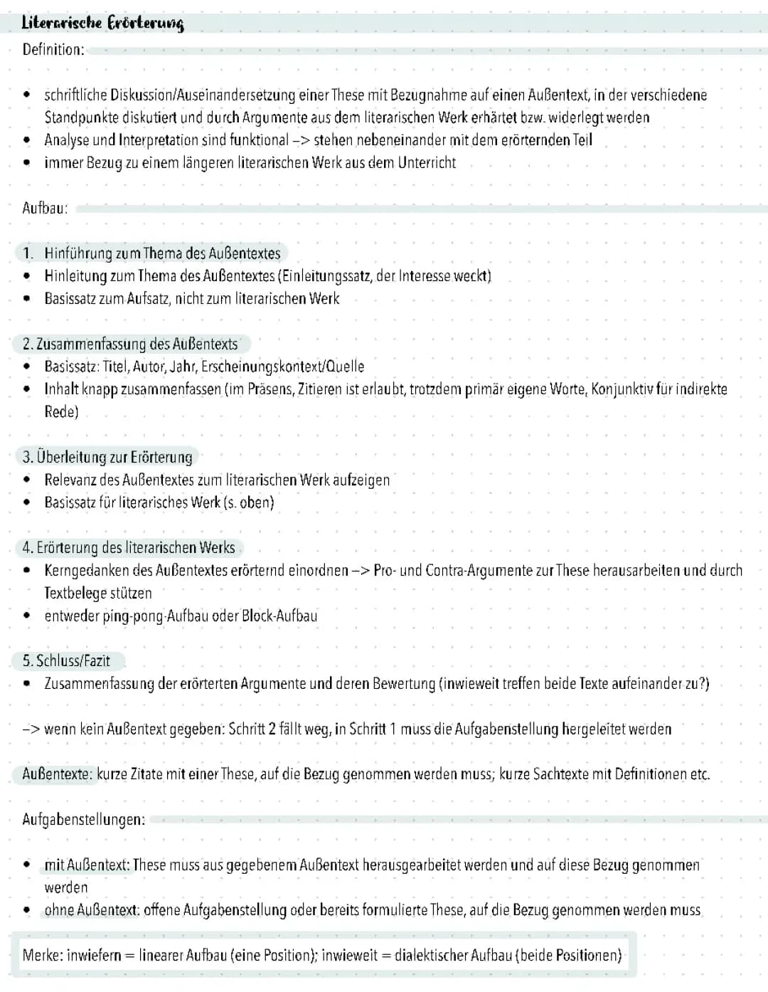 Literarische Erörterung 