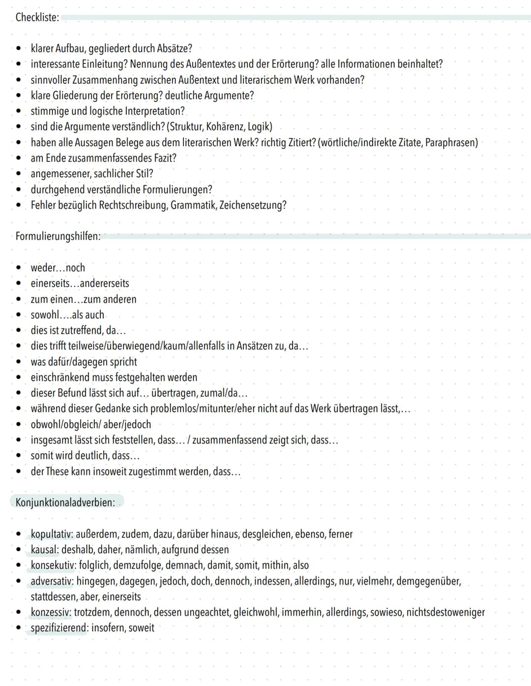 Literarische Erörterung
Definition:
●
Aufbau:
1. Hinführung zum Thema des Außentextes
●
Hinleitung zum Thema des Außentextes (Einleitungssat