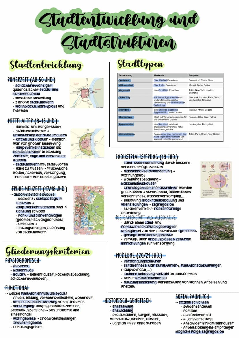 Stadtentwicklung and
Stadtstrukturen
Begriffe
GENTRIFIZIERUNG: Aufwertung eines Stadtteils durch sanierung -> verdrängung einkommensschwache