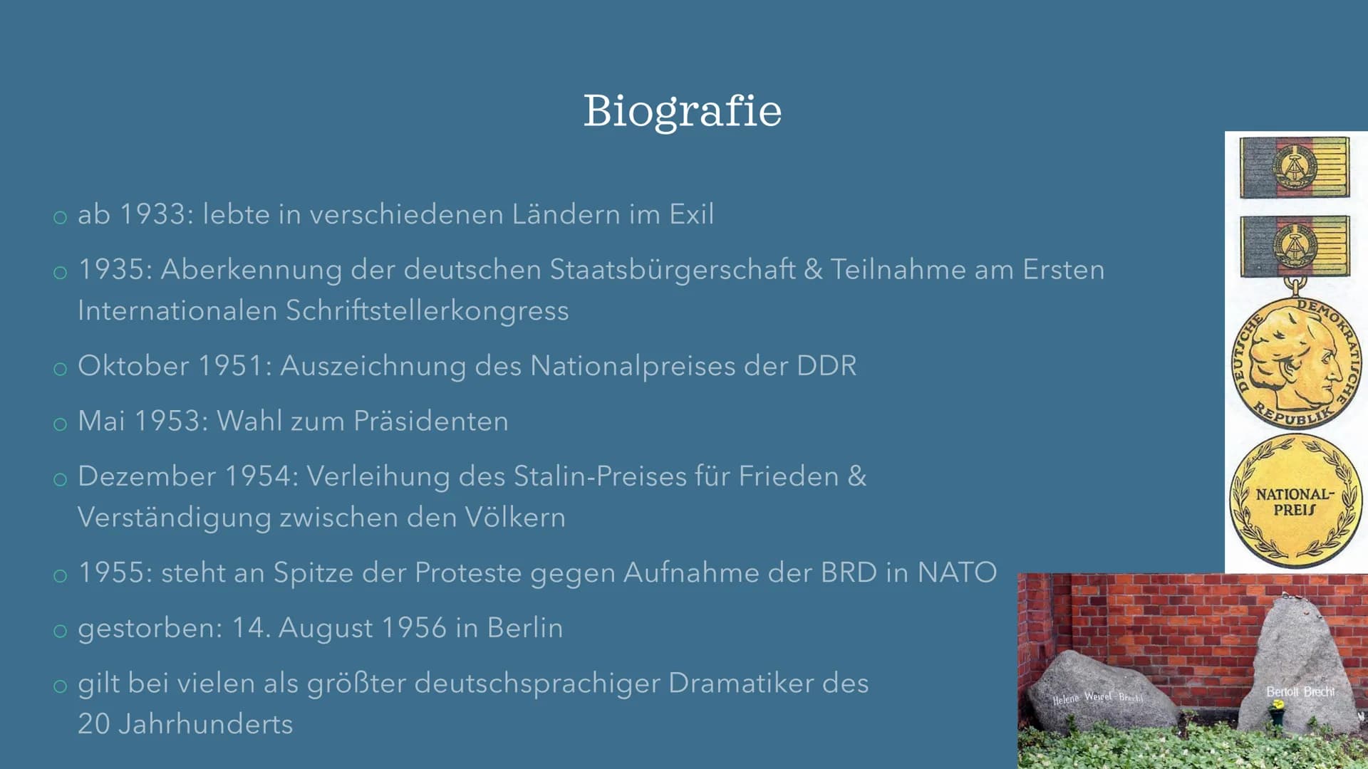 
<h2 id="biografie">Biografie</h2>
<p>Eugen Berthold Friedrich Brecht wurde am 10. Februar 1898 in Augsburg geboren. Er absolvierte 1917 sei