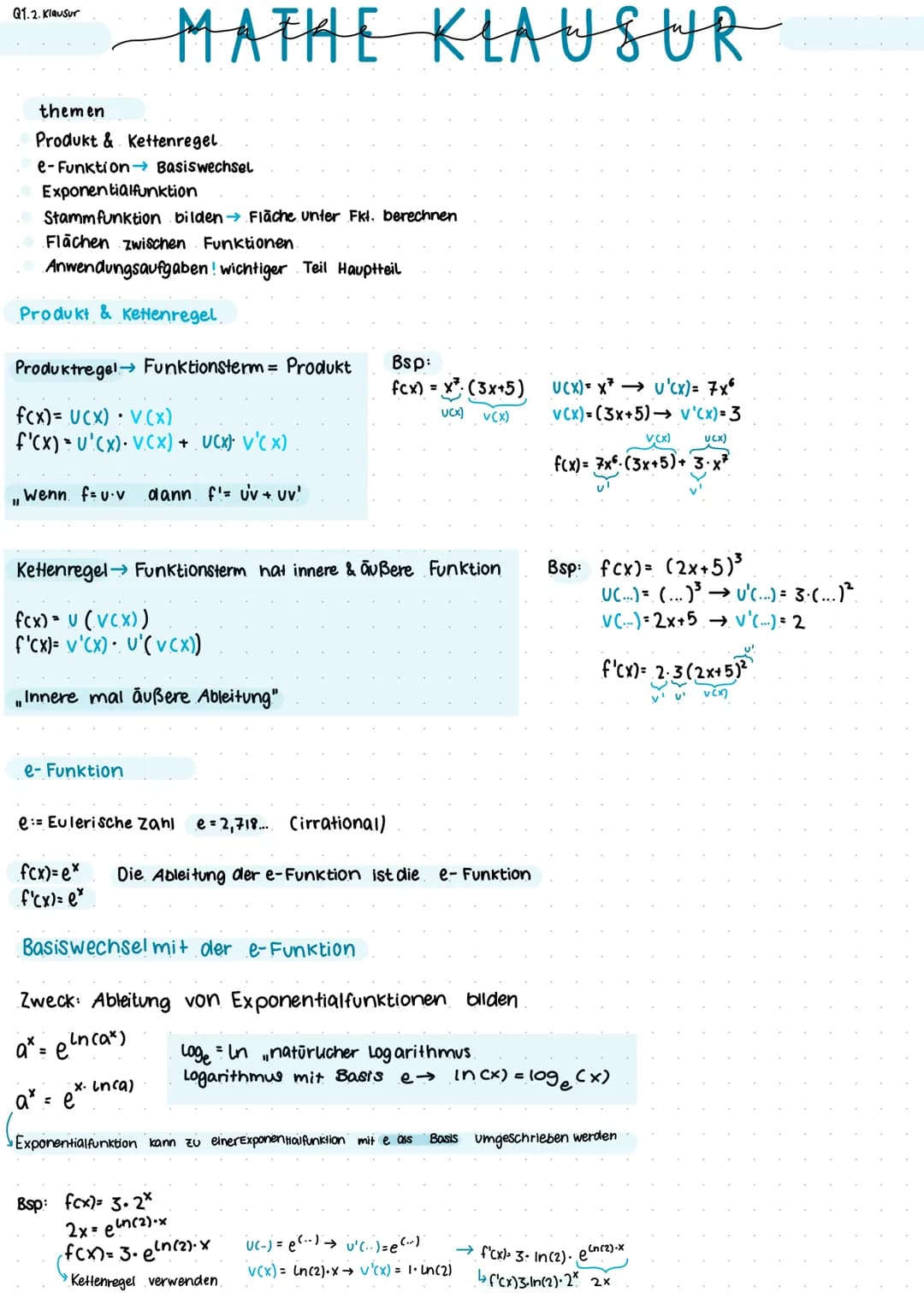 Fläche unter Funktionen berechnen
1. Nullstellen bestimmen. um intervalle festzulegen
.f(x)=0.
2. Unterteilung in Teil intervalle von Nullst