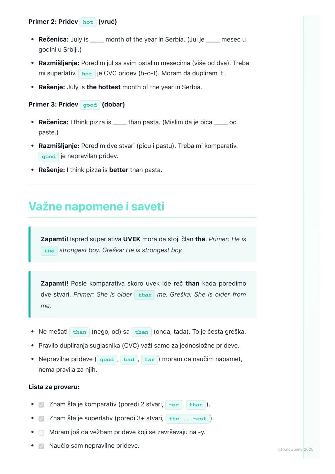 # Poređenje prideva
(Comparatives &
Superlatives)

Uvod u poređenje prideva

Poređenje prideva koristimo kada hoćemo da uporedimo dve ili vi