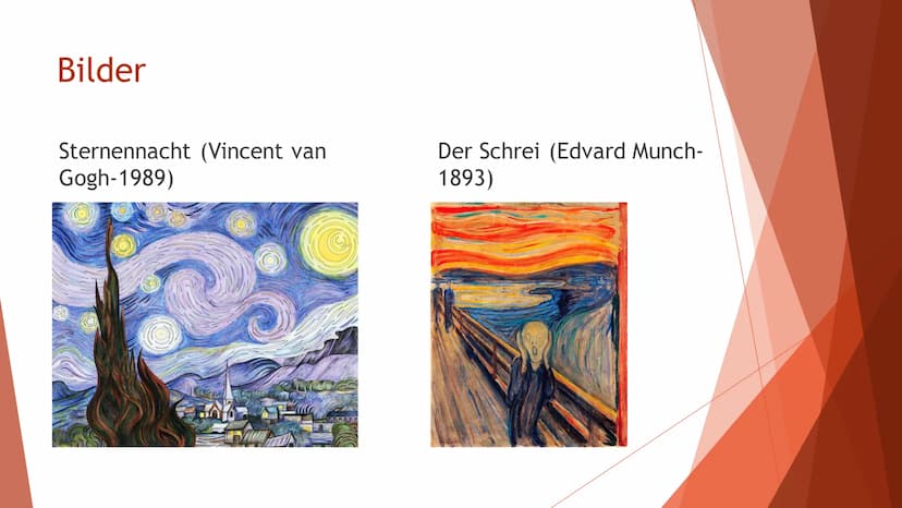 Die Moderne Bilder
Sternennacht (Vincent van
Gogh-1989)
FIN
Der Schrei (Edvard Munch-
1893) Gliederung
●
●
●
●
●
●
●
Historische Hintergründ