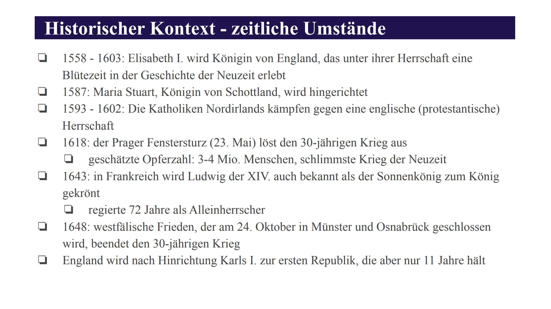 Thomas Hobbes Inhalt
0
Vita
Hobbes zur Philosophie
historischer Kontext
zeitliche Umstände
30-jähriger Krieg
Bürgerkrieg
Hobbes Menschenbild