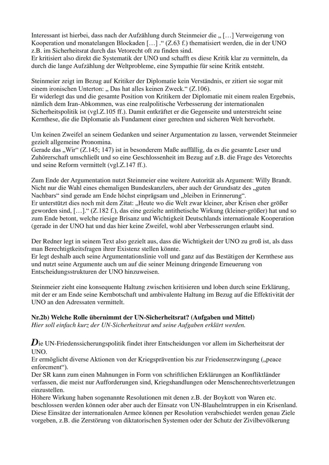 Sozialwissenschaftsklausur
(Q.2.1)
Thema: Internationale Strukturen (Macht; Frieden; Bündnisse)
Aufgabe 1) Reproduktion: In Aufgabe 1 soll e