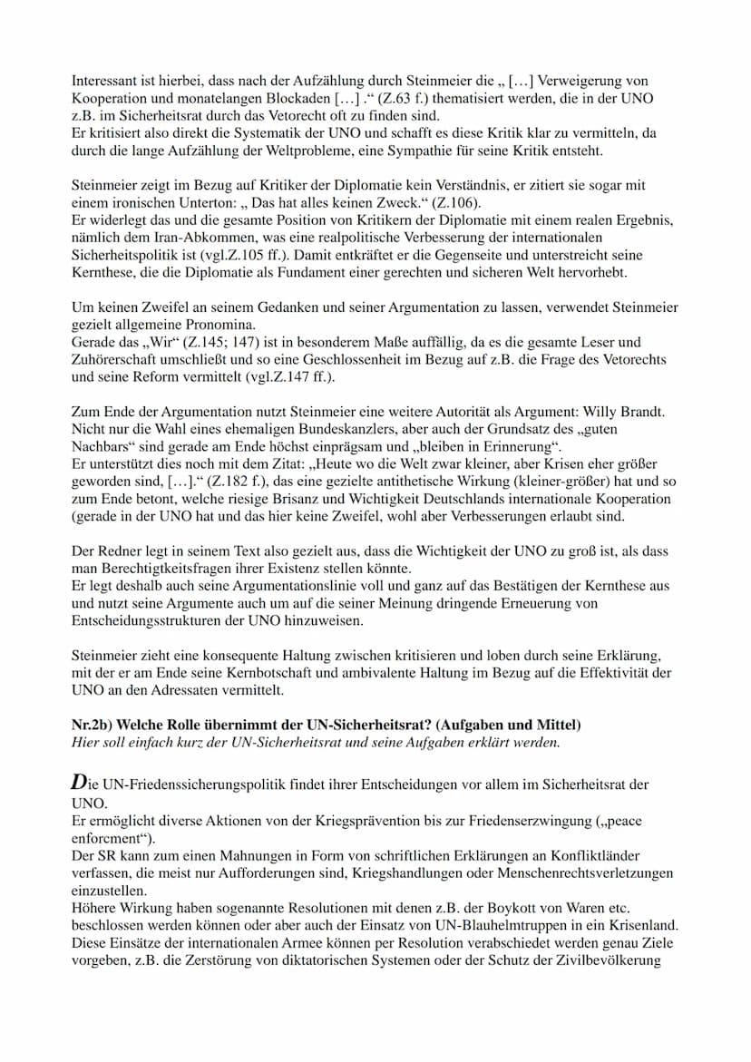 Sozialwissenschaftsklausur
(Q.2.1)
Thema: Internationale Strukturen (Macht; Frieden; Bündnisse)
Aufgabe 1) Reproduktion: In Aufgabe 1 soll e
