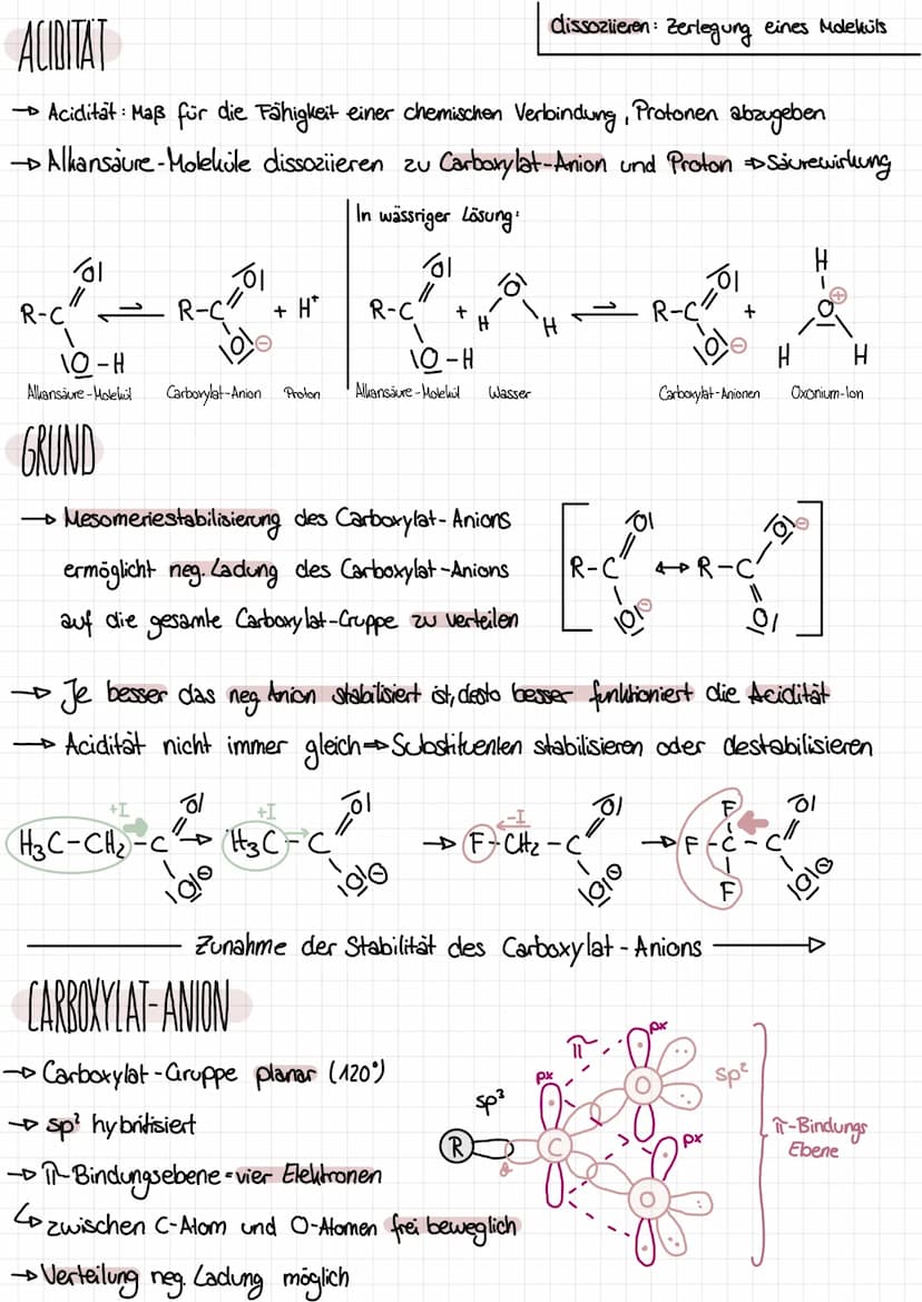 Q1.3 ALKANSÄUREN UND IHRE DERIVATE
CARBONSAURE
→ die funktionelle Gruppe der Cartoonsäuren/Alkansäuren ist clie Carboxy-Gruppe
→ Carboxy-Gru