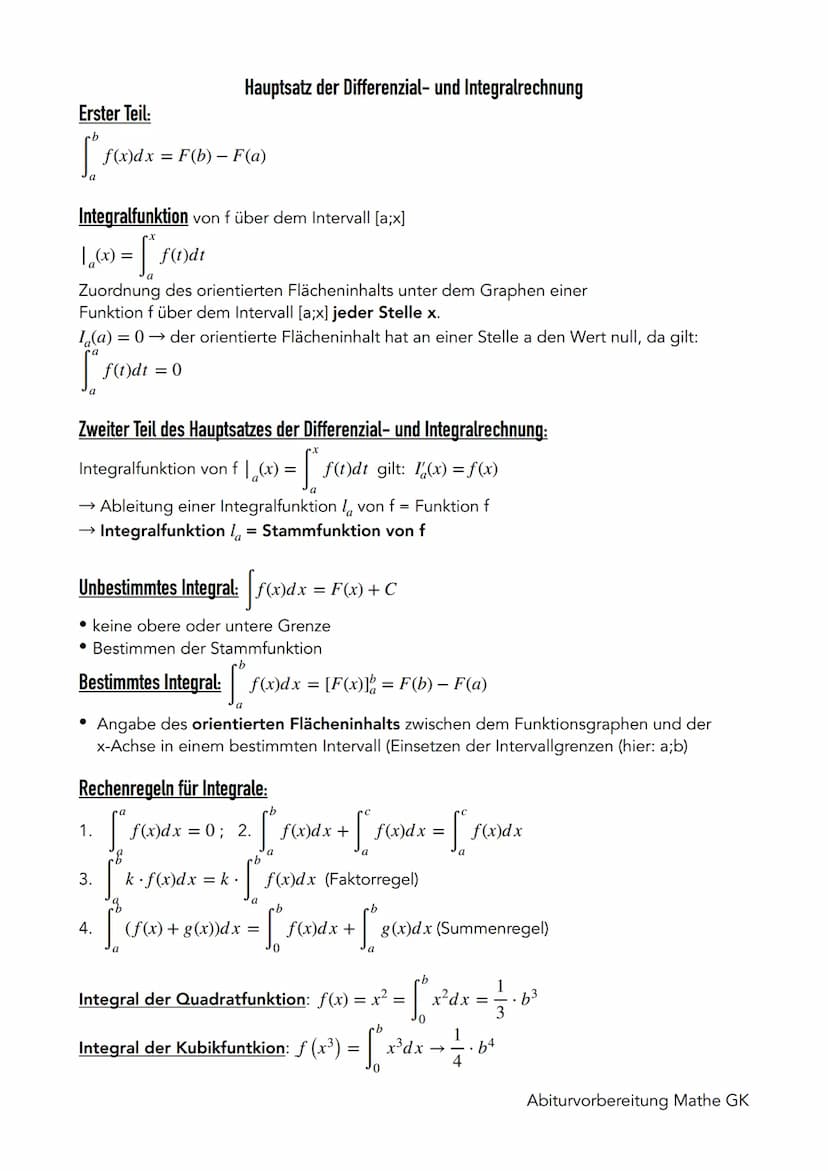 Analysis II
Q1.1 Einführung in die Integralrechnung
Bedeutung des Integrals als Bestandsgröße und orientierten Flächeninhalt
Orientierte Flä
