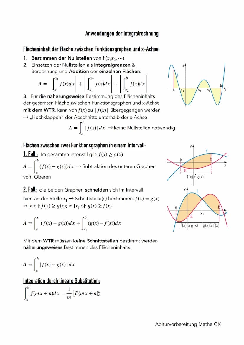 Analysis II
Q1.1 Einführung in die Integralrechnung
Bedeutung des Integrals als Bestandsgröße und orientierten Flächeninhalt
Orientierte Flä