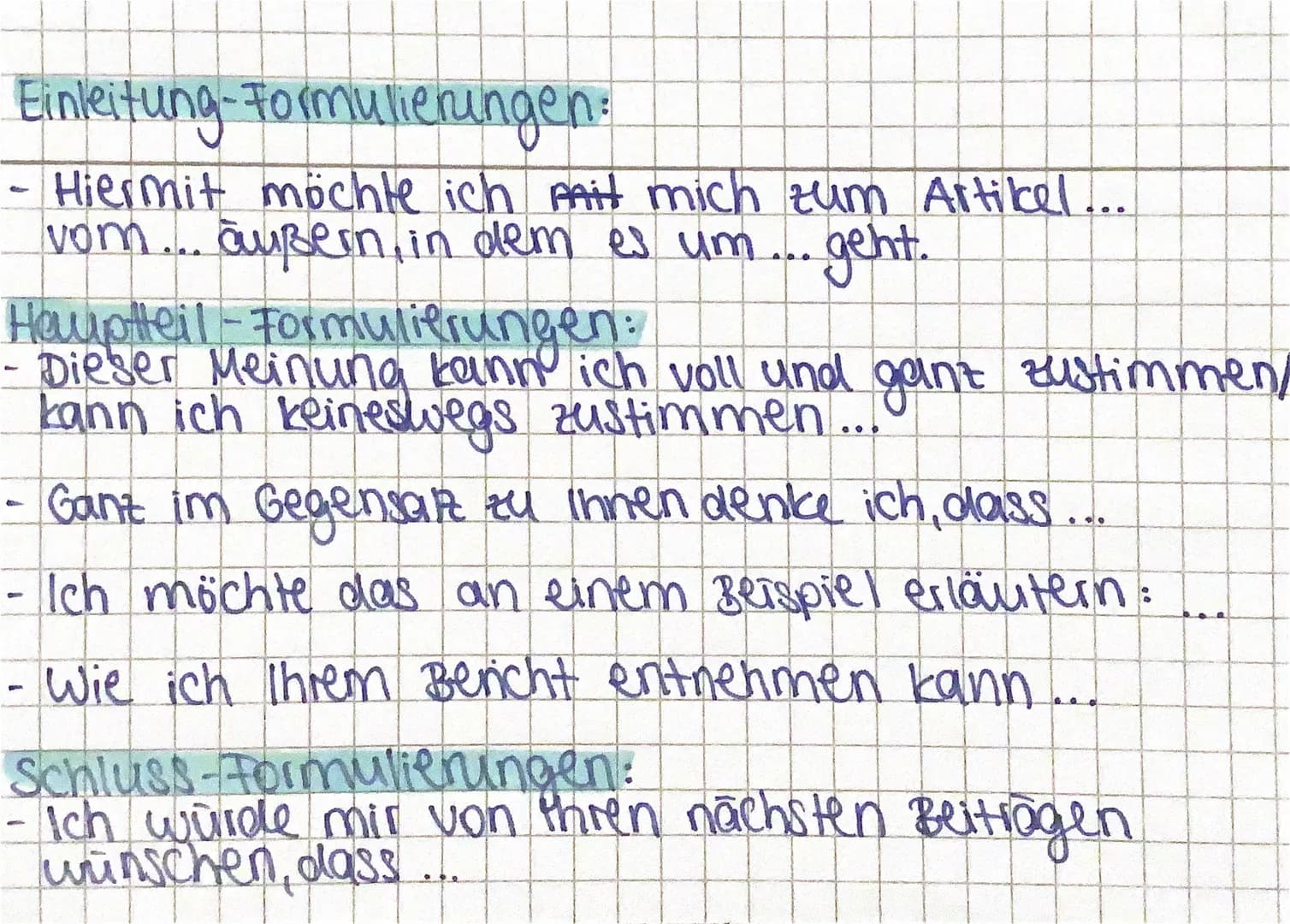 Leserbrief-Aufbau
Anrede (sehr geehrte Frau/Herr...)
Einleitung (Bezug zum Artikel: Titel, Textsorte,
Erscheinungsdatum Thema)
(Meinung des 