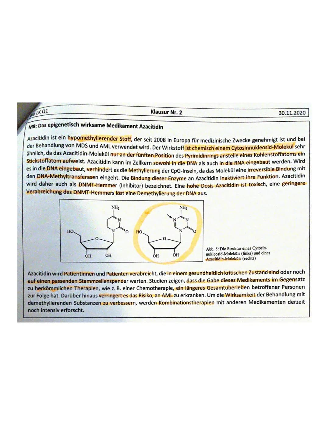 Bio LK Q1
NAME:
Aufgabe 2- Epigenetische Krebstherapie
ar
Aufgabe 1-Erbkrankheit Phenylketonurie
a) Beschreiben Sie anhand von Material M1 d