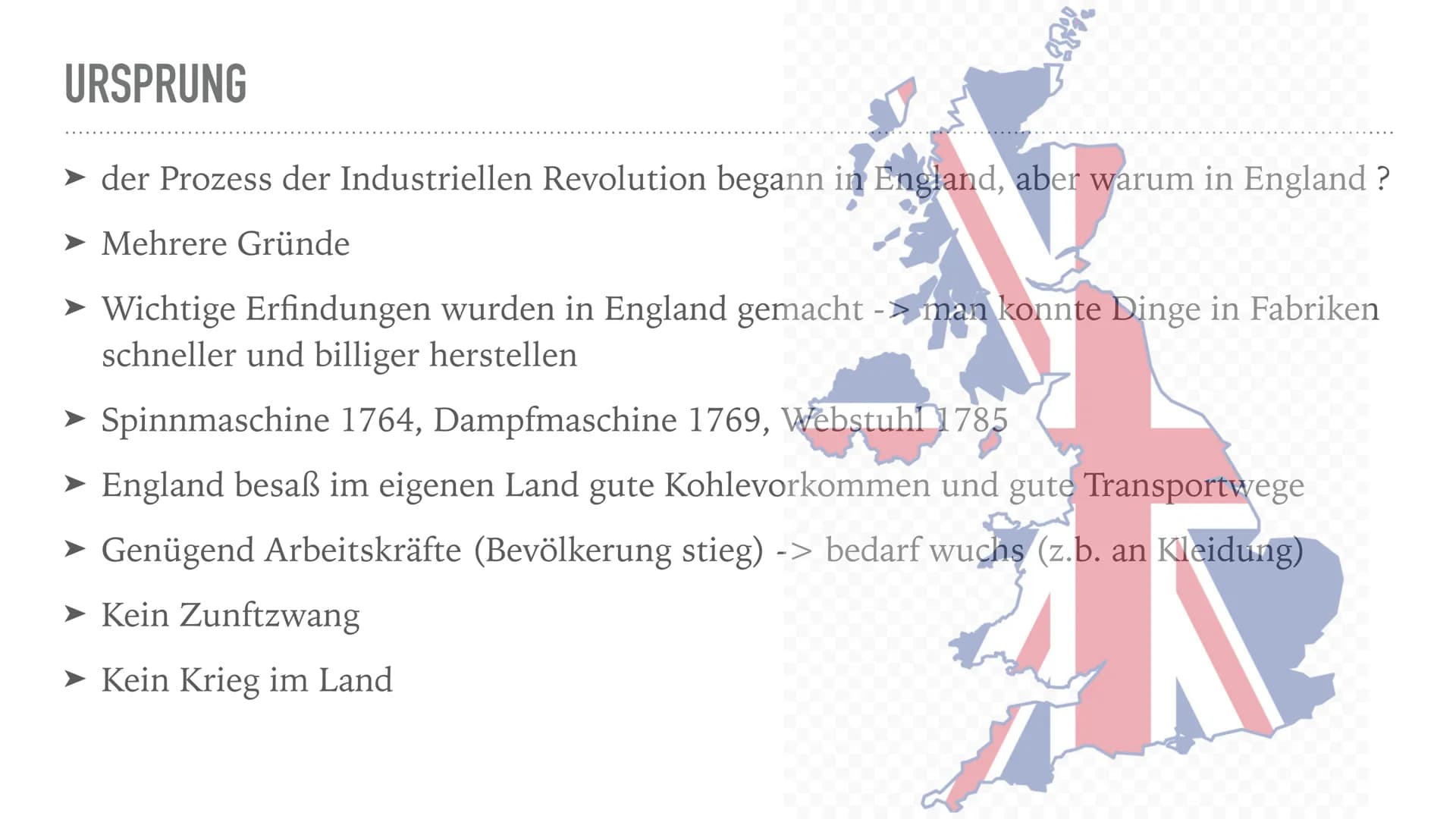 INDUSTRIELLE REVOLUTION
PowerPoint Präsentation von Tammy INHALTSVERZEICHNIS
Was genau versteht man unter Industriellen Revolution?
➤ Urspru